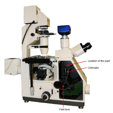 Axiovert 35 顯微鏡，取下側(cè)蓋可進(jìn)入瞳孔